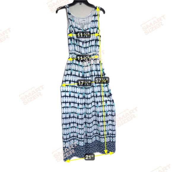 Joseph Ribkoff - Women's Dress Size 10 Vanilla & Blue Slit Maxi 202218 Canada - Picture 6 of 10